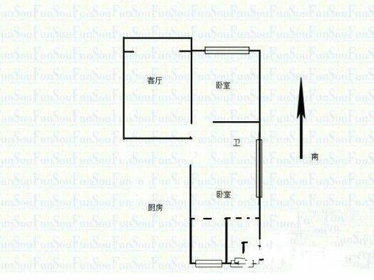 怒江小区2室1厅1卫61㎡户型图