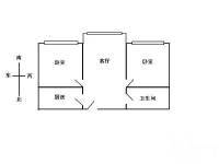 龙柏中康公寓2室2厅1卫81㎡户型图