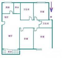 龙柏中康公寓3室2厅2卫146㎡户型图