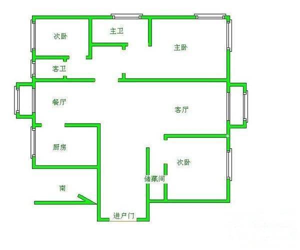 景舒苑十村3室2厅2卫110㎡户型图