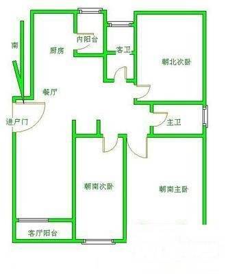 景舒苑十村3室2厅2卫110㎡户型图