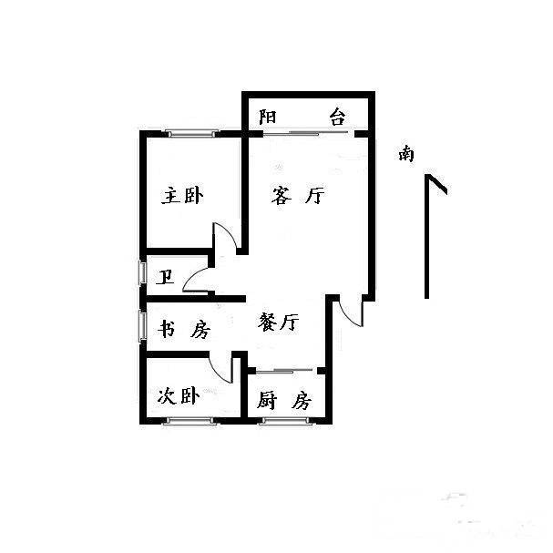 都市宜家2室2厅2卫86㎡户型图