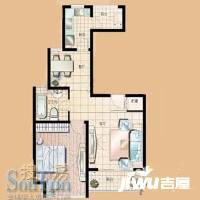 君临66公寓1室2厅1卫75.5㎡户型图
