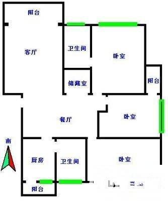 新悦公寓3室2厅2卫131㎡户型图