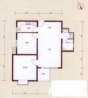 新悦公寓2室2厅1卫101㎡户型图