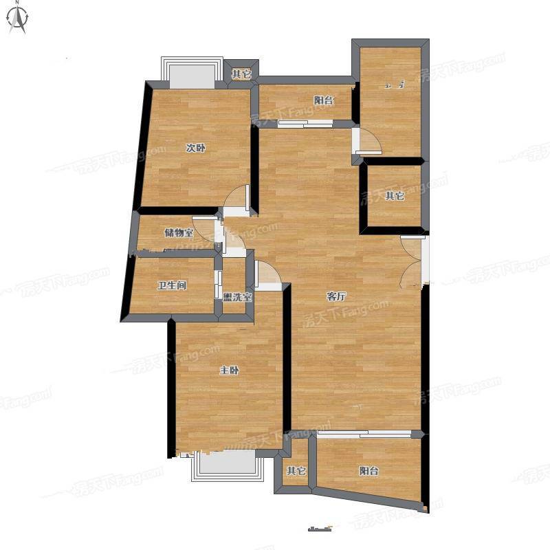 建德花园牡丹园2室1厅0卫95㎡户型图