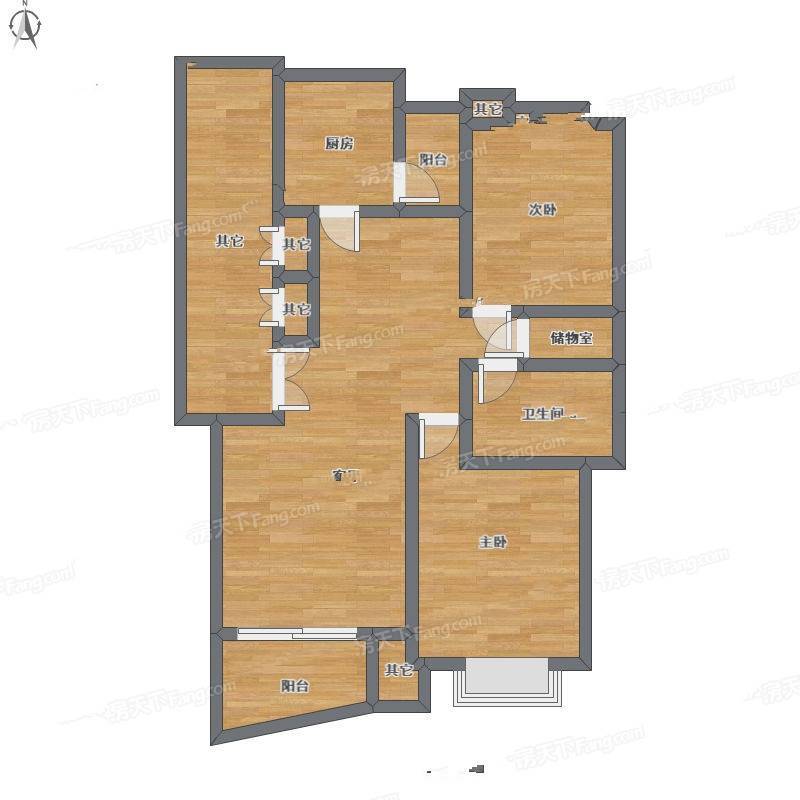 建德花园牡丹园2室1厅0卫95㎡户型图