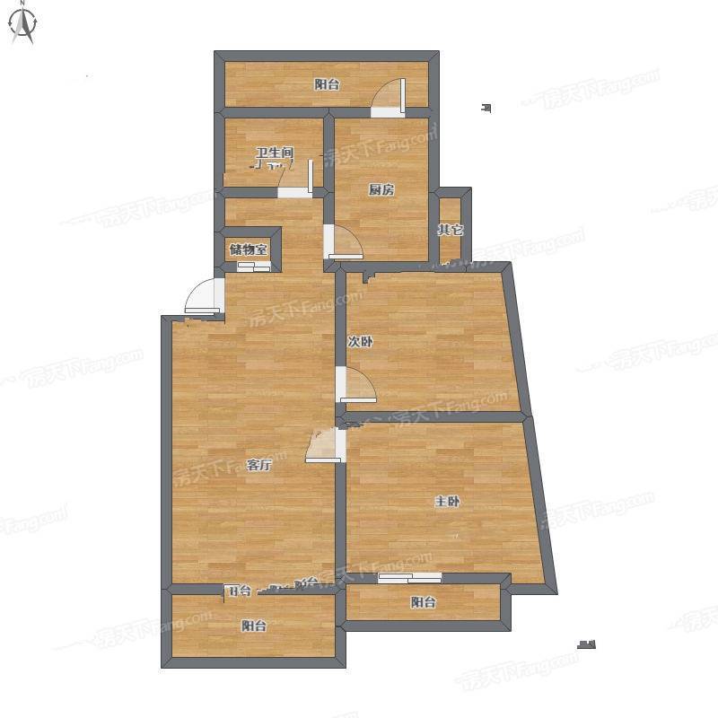 建德花园牡丹园2室1厅0卫95㎡户型图