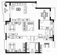 明泉璞院公寓4室2厅2卫193㎡户型图