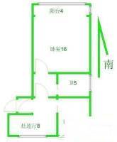 华东师大二村2室1厅1卫50㎡户型图