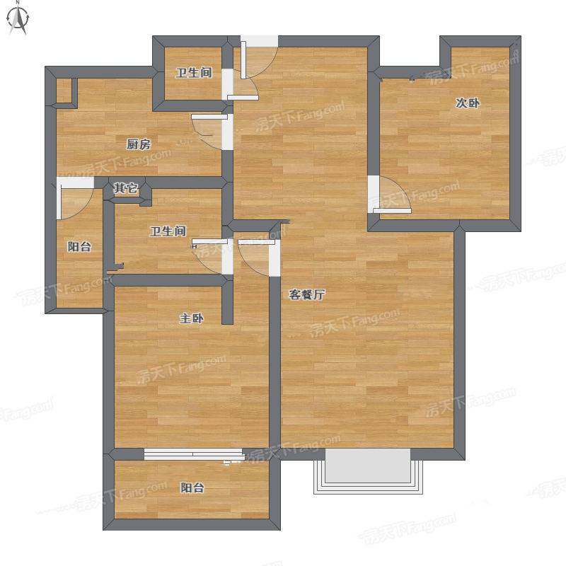 绿洲香岛2室1厅0卫98㎡户型图