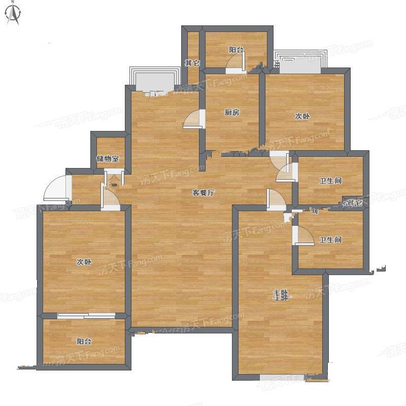 绿洲香岛3室1厅0卫157㎡户型图