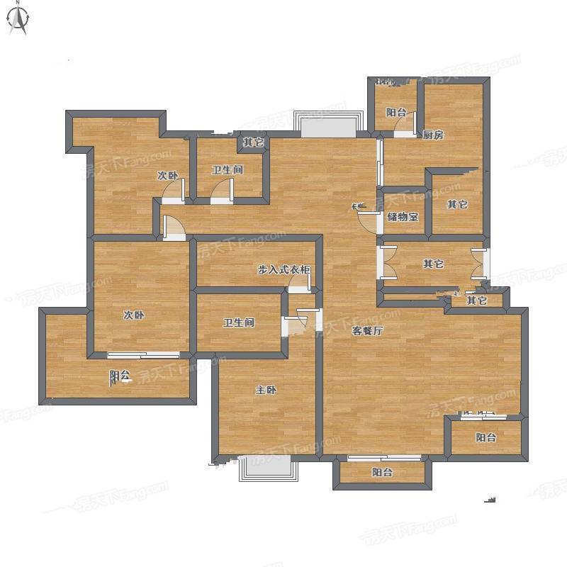 绿洲香岛3室1厅0卫157㎡户型图