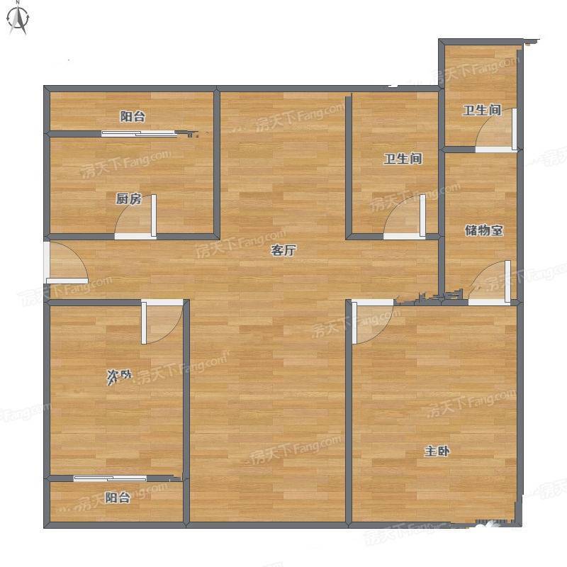 绿洲香岛2室1厅0卫98㎡户型图