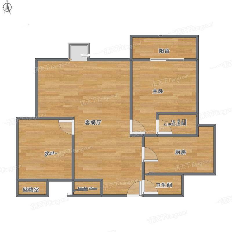 绿洲香岛2室1厅0卫98㎡户型图