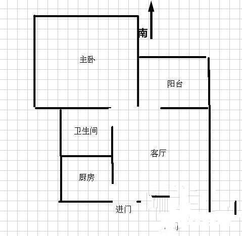 新凯家园三期1室1厅1卫53㎡户型图