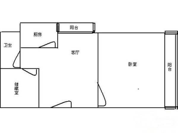 锦绿新城二期1室1厅1卫67㎡户型图