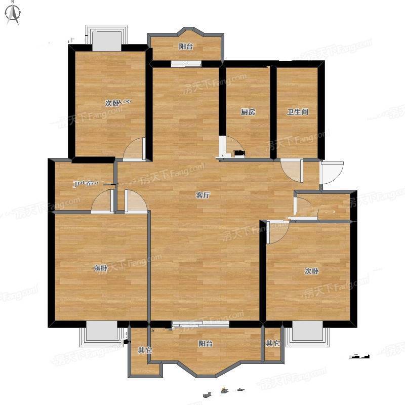 阳光翠庭3室1厅0卫136㎡户型图