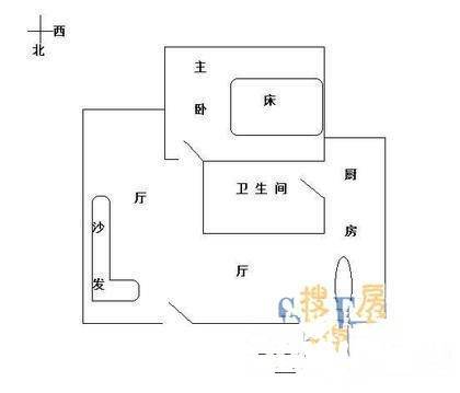 华泽新苑1室1厅1卫50㎡户型图