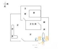 华泽新苑1室1厅1卫50㎡户型图