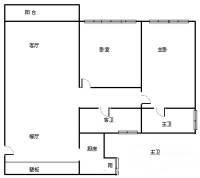 邮政大楼2室1厅1卫65㎡户型图