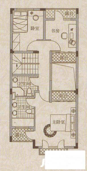 红墅1858公寓4室2厅4卫173.7㎡户型图