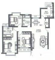 金司林公寓3室2厅2卫126㎡户型图