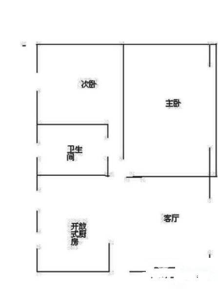 亨利公寓2室2厅1卫100㎡户型图