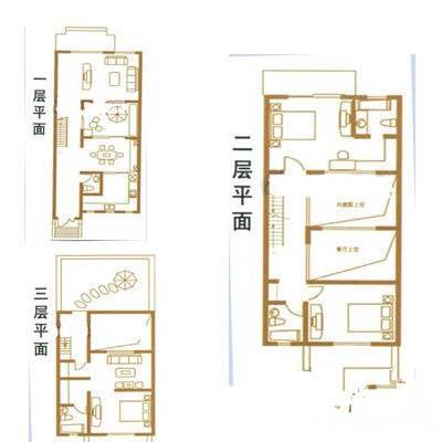 环绿国际别墅3室3厅4卫210㎡户型图