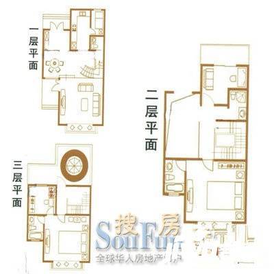 环绿国际别墅2室4厅3卫185㎡户型图