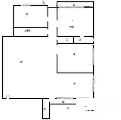 高邮公寓3室2厅2卫149㎡户型图