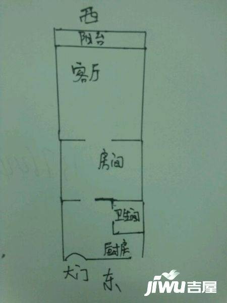 新城盛景1室1厅1卫60㎡户型图