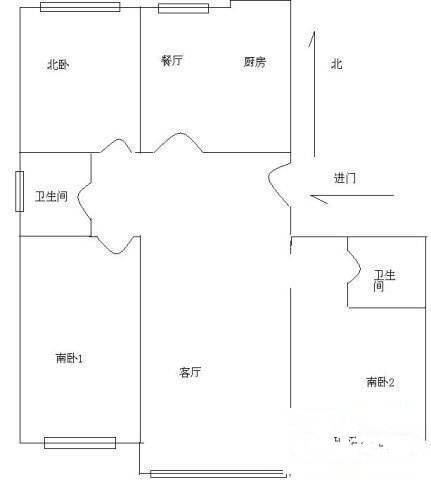 新青浦花苑3室2厅2卫125㎡户型图