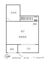 泰和新城1室2厅1卫25㎡户型图