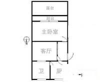 泰和新城2室1厅1卫58㎡户型图