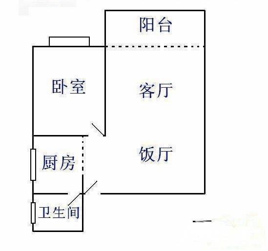 四季绿城1室1厅1卫27㎡户型图