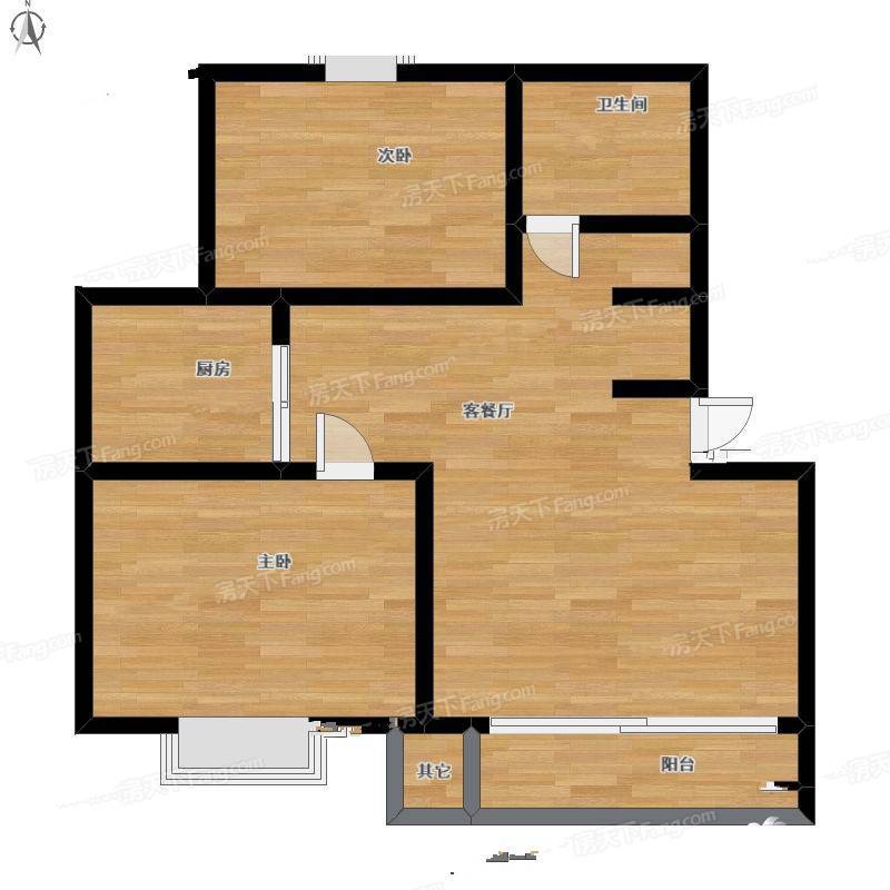 四季绿城2室1厅0卫82㎡户型图