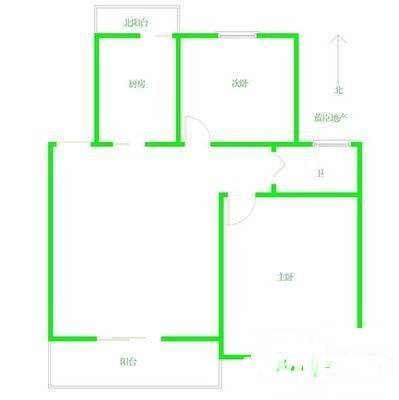 界泾港新村2室1厅1卫56㎡户型图