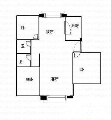 润和苑3室2厅2卫133㎡户型图