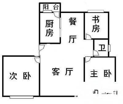 大华一村3室2厅1卫110㎡户型图