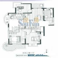 景明花园中环明珠3室2厅2卫129.7㎡户型图