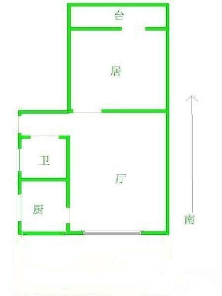 中虹花园丽都苑1室2厅1卫82㎡户型图