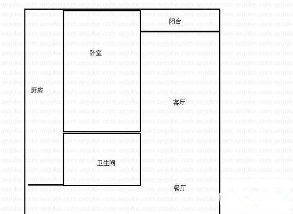 中虹花园丽都苑1室2厅1卫82㎡户型图