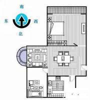 甘泉新村1室2厅1卫58㎡户型图