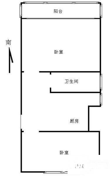 东渡名人大厦公寓2室1厅1卫79㎡户型图