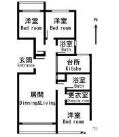 畅园3室2厅2卫133㎡户型图