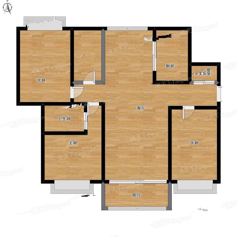 掬水轩3室1厅0卫176㎡户型图