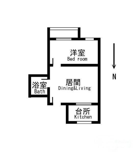 中山大楼(长宁)1室1厅1卫55㎡户型图