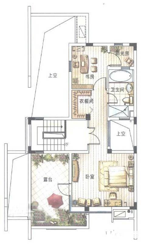 仁恒运杰河滨花园别墅1室0厅1卫232㎡户型图