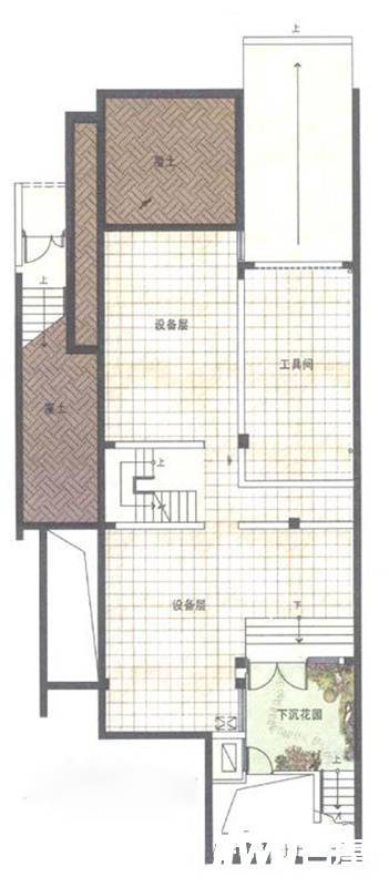 仁恒运杰河滨花园别墅1室1厅1卫232㎡户型图